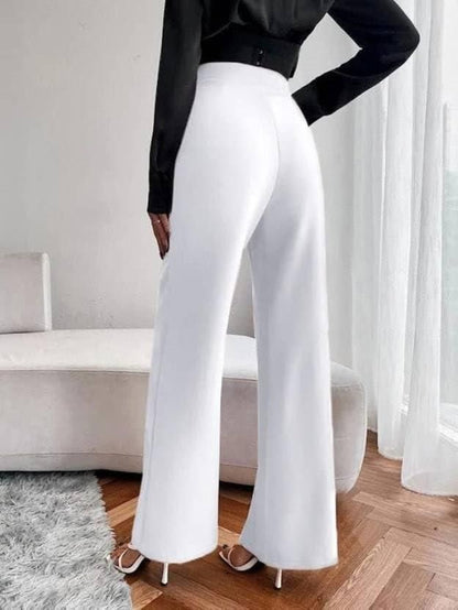 Women's Nontransparent Fabric Classic-Stylish Pant White