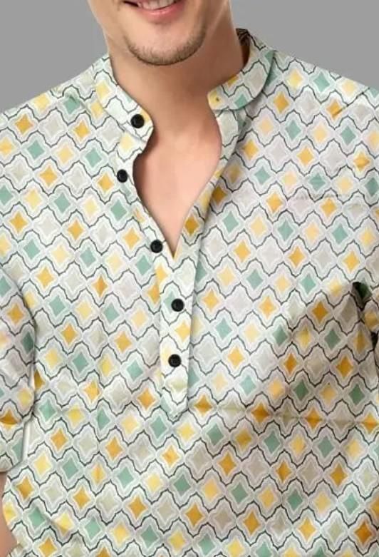 Men's Printed Spread Collar Casual Shirt Multicolor