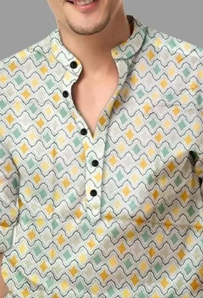 Men's Printed Spread Collar Casual Shirt Multicolor